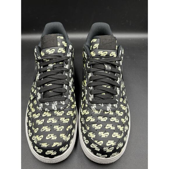 Size 9.5- Nike Air Force 1 \'07 QS Low All Over Logo Black main image 6